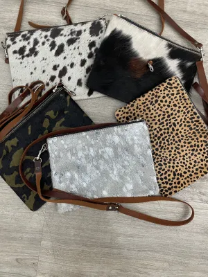 Faux Fur & Leather Purse with Back Zipper