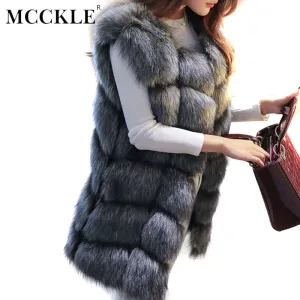 Faux Fur Vests - Winter Warm Luxury Fur Vest for Women Faux Fur Coat Vests Women's Coats Jacket High Quality Furry Coat
