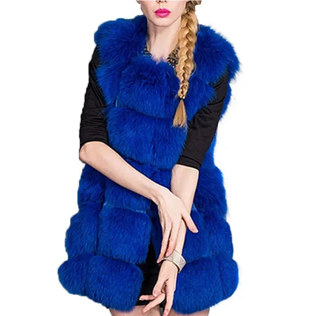 Faux Fur Vests - Winter Warm Luxury Fur Vest for Women Faux Fur Coat Vests Women's Coats Jacket High Quality Furry Coat