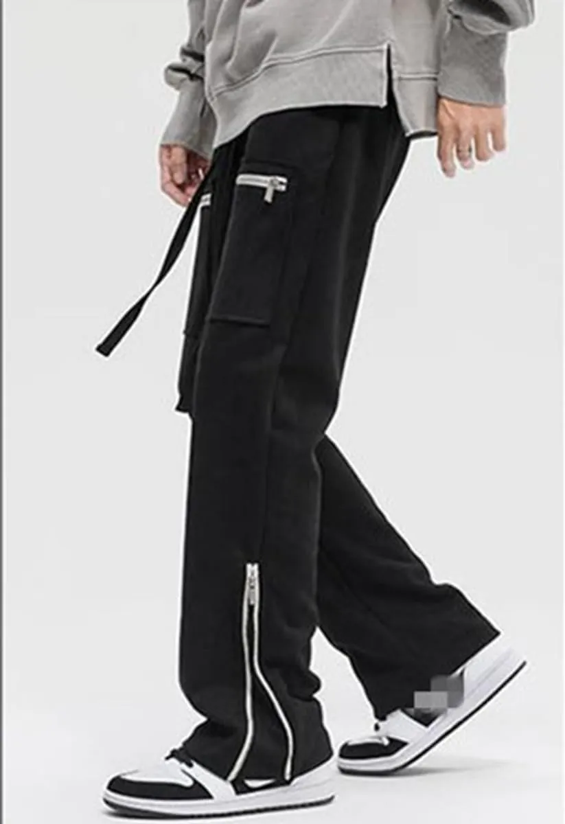 Faux Suede Sweatpants Women Flare Dancing Joggers Men's Patchwork Streetwear Trousers