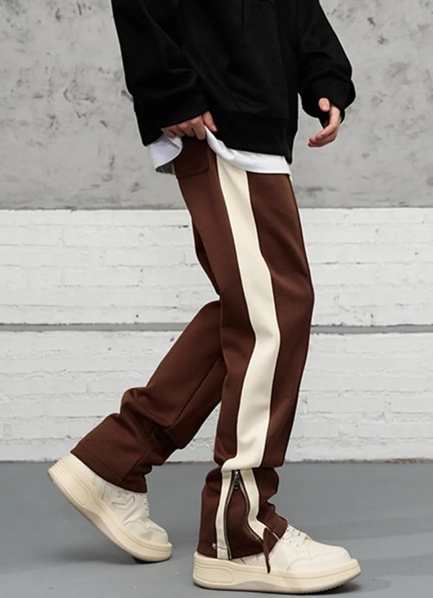 Faux Suede Sweatpants Women Flare Dancing Joggers Men's Patchwork Streetwear Trousers