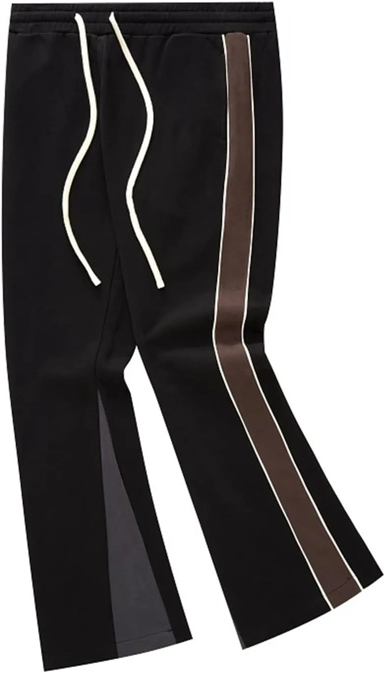 Faux Suede Sweatpants Women Flare Dancing Joggers Men's Patchwork Streetwear Trousers