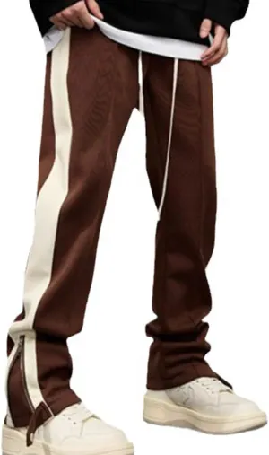 Faux Suede Sweatpants Women Flare Dancing Joggers Men's Patchwork Streetwear Trousers
