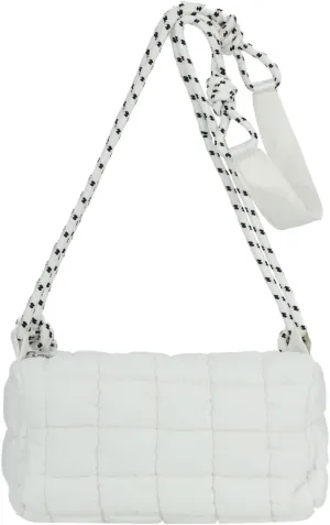 Fecialy Quilted Puffer Tote Bag for Women Quilted Crossbody Bag Lightweight Nylon Shoulder Bag Puff Padding Handbags