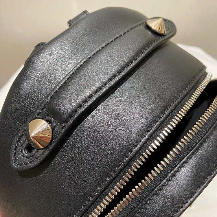 Fendi Preloved Multicolored Studded Leather Backpack Black