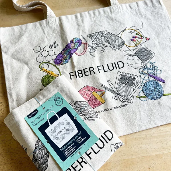 Fiber Fluid Tote Bag Embroidery Kit