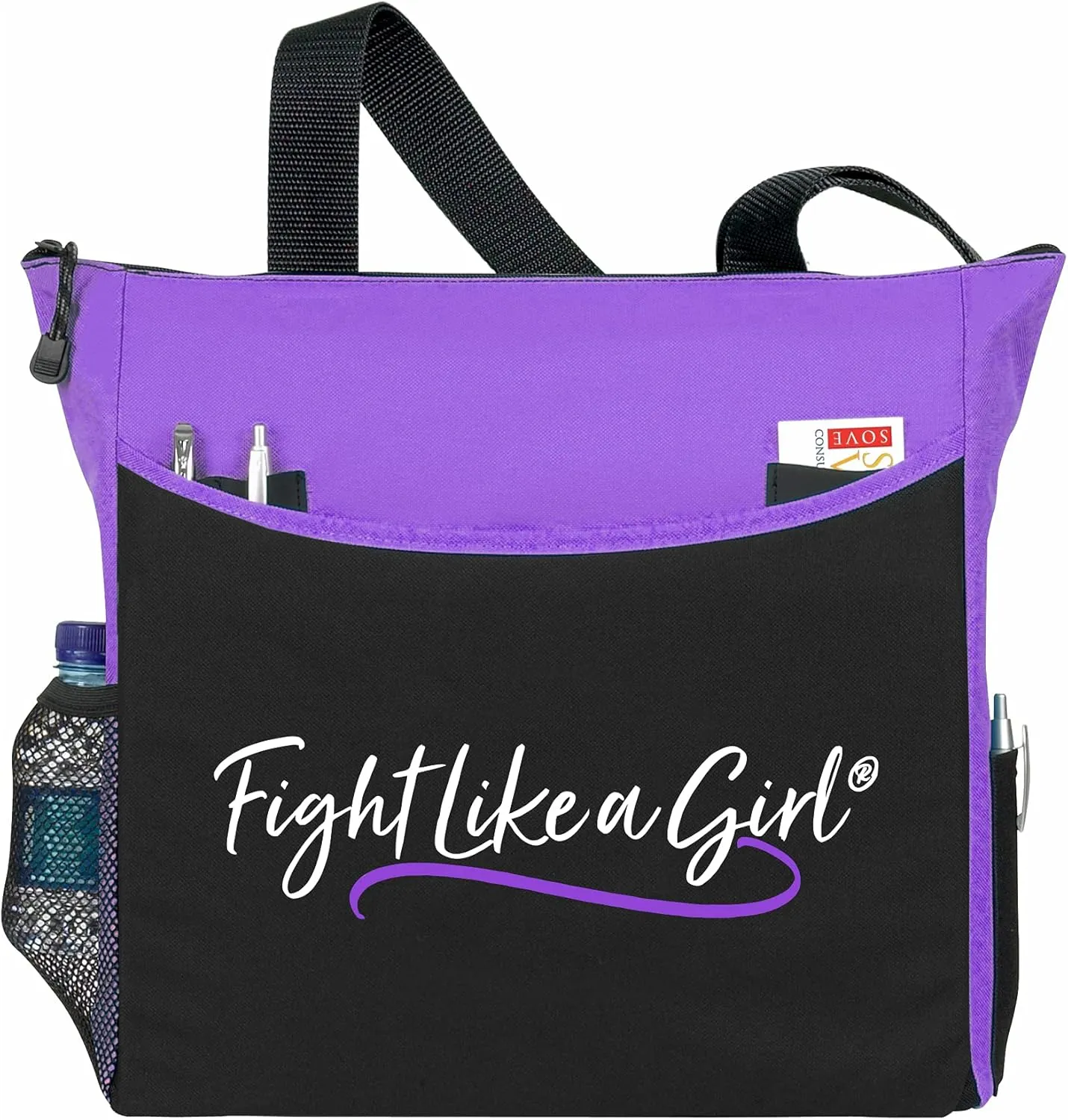 Fight Like a Girl Script Dakota 5-Pocket Tote Bag