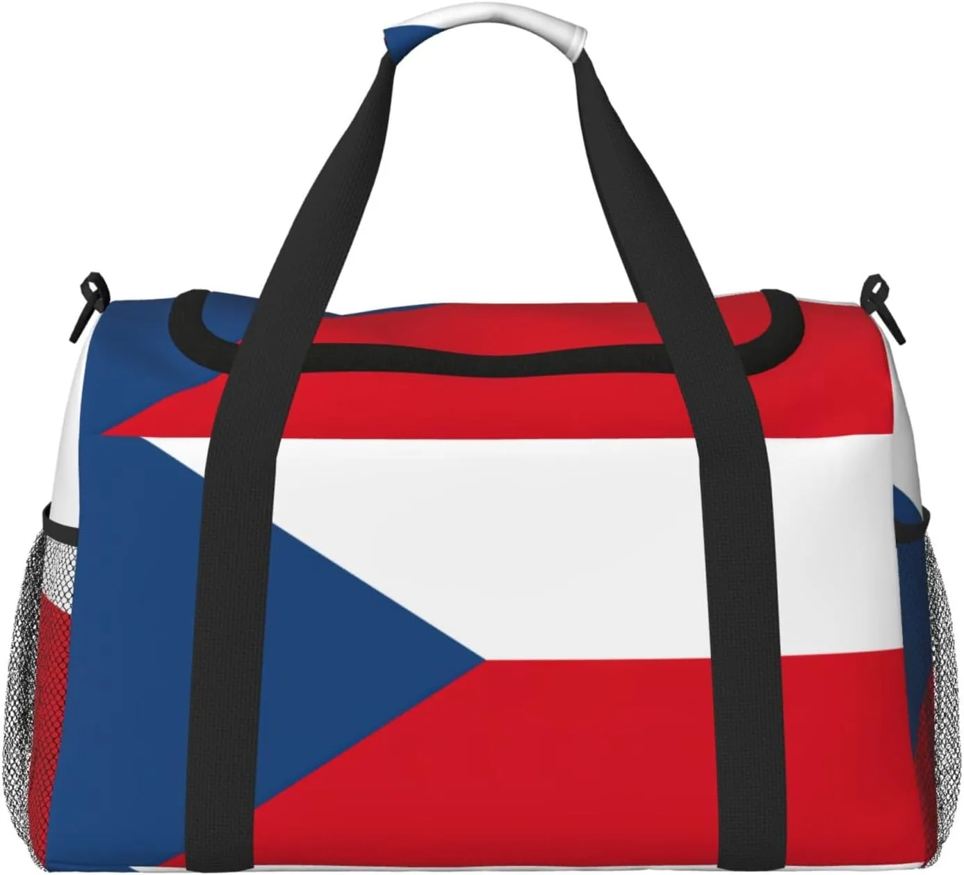 Flag of the Czech Republic print Large Canvas Travel Duffel Bag Weekender Bags for Women Overnight Bag Carry On Tote Bag