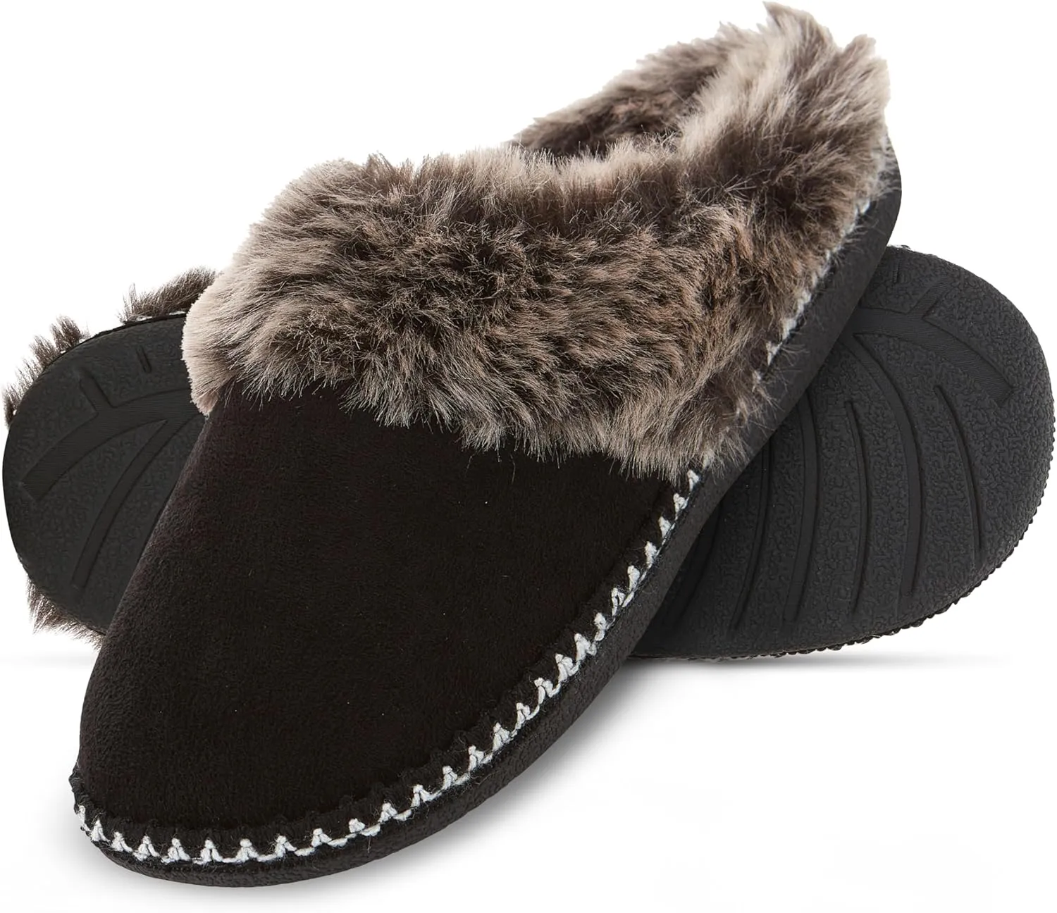 Floopi House Slippers for Women, Aztec Fur Lined Clog Womens Slippers Cozy Memory Foam with Indoor and Outdoor Anti Skid Sole