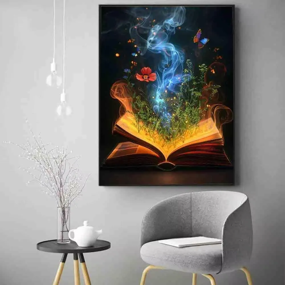 Flower Diamond Painting Book Diamond Art Kits for Adults, DIY 5D Gem Art Painting Kit Square Full Drill Crystal Dots Embroidery Pictures Crafts, Home Wall Decor Gifts, Hobbies for Women 20x28in -6wW