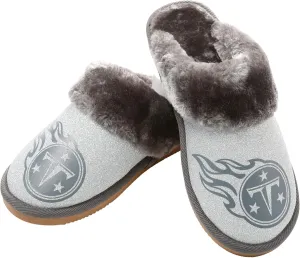 FOCO Womens NFL Team Logo Glitter Open Back Moccasin