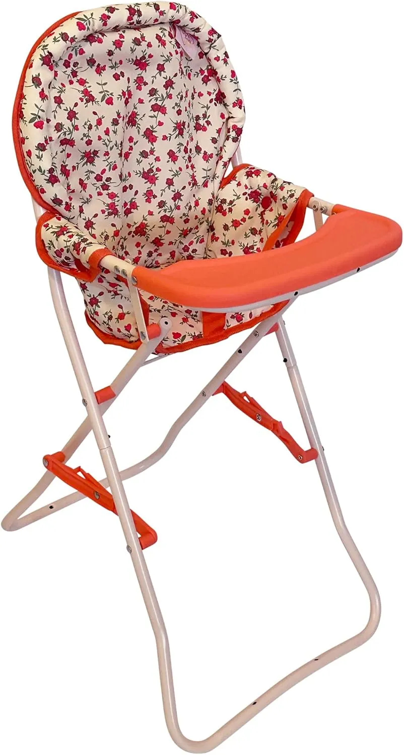 Foldable Baby Doll High Chair, Baby Doll Accessories, Dolls & Accessories Highchair Stuff for 18 Inch Doll, Doll High Chair Toy Set for Toddlers 3 Year Old Girls, 5  Year Old Girl Doll Furniture Toys