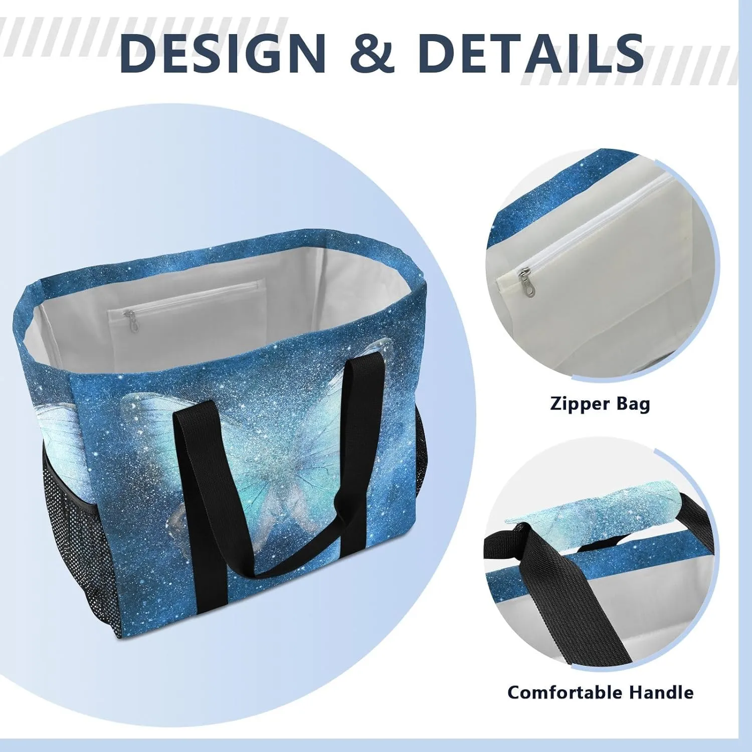 Foldable Grocery Reusable Tote Grocery Bag, Travel Canvas Shoulder Bags, Large Casual Laundry Pool Beach Bag