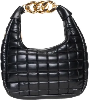 Forest & Twelfth 21" Women Mini Purse, Roomy Crossbody Hand Bag, Hand/Shoulder Bag, Gold Link Chain Handle, Shoulder Strap