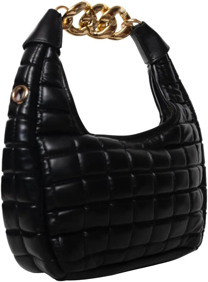 Forest & Twelfth 21" Women Mini Purse, Roomy Crossbody Hand Bag, Hand/Shoulder Bag, Gold Link Chain Handle, Shoulder Strap