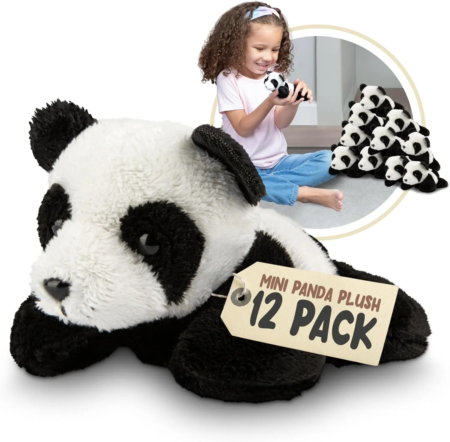 Forest & Twelfth Mini Panda Plush Toys, 12 Pack Tiny Plushies Stuffed Animals, Stocking Stuffer for Girls & Boys, Panda Bear Stuffed Animal for Party Favors, Goody Bags, Treasure Box