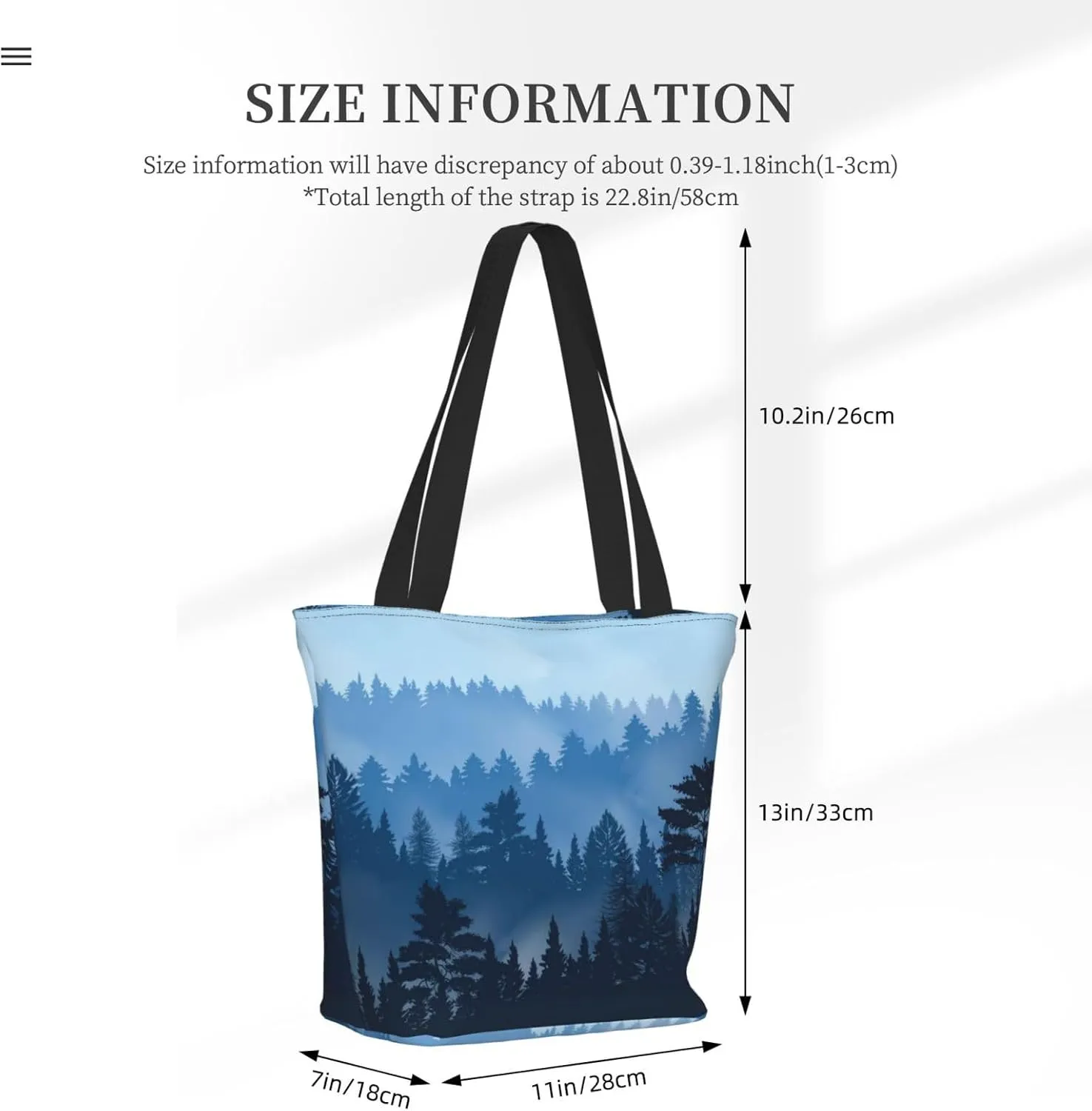 Forest Night Time Tote Bag for Women, Travel Tote Handbags for Gym