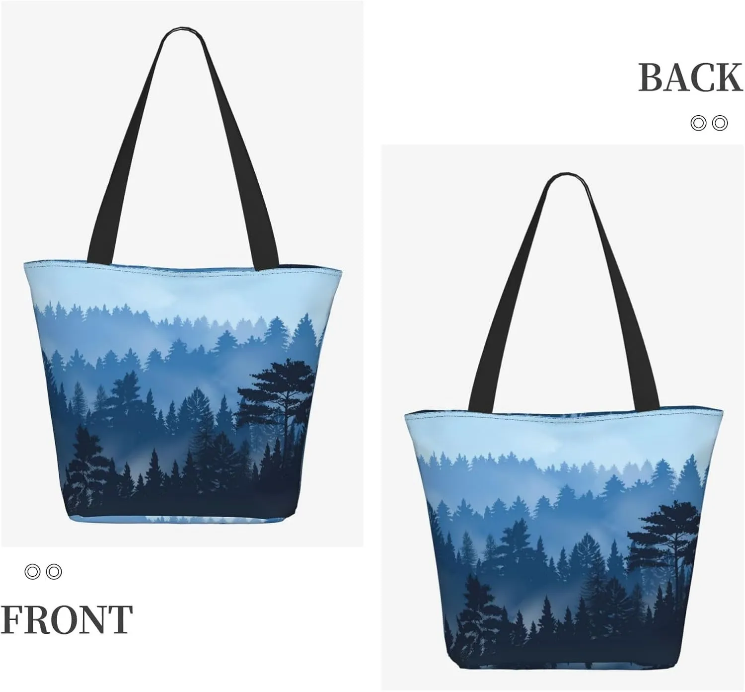 Forest Night Time Tote Bag for Women, Travel Tote Handbags for Gym