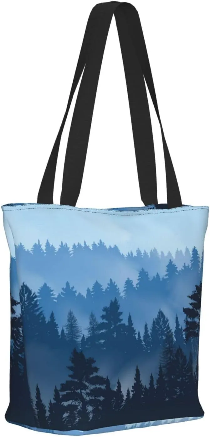 Forest Night Time Tote Bag for Women, Travel Tote Handbags for Gym