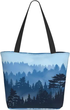 Forest Night Time Tote Bag for Women, Travel Tote Handbags for Gym