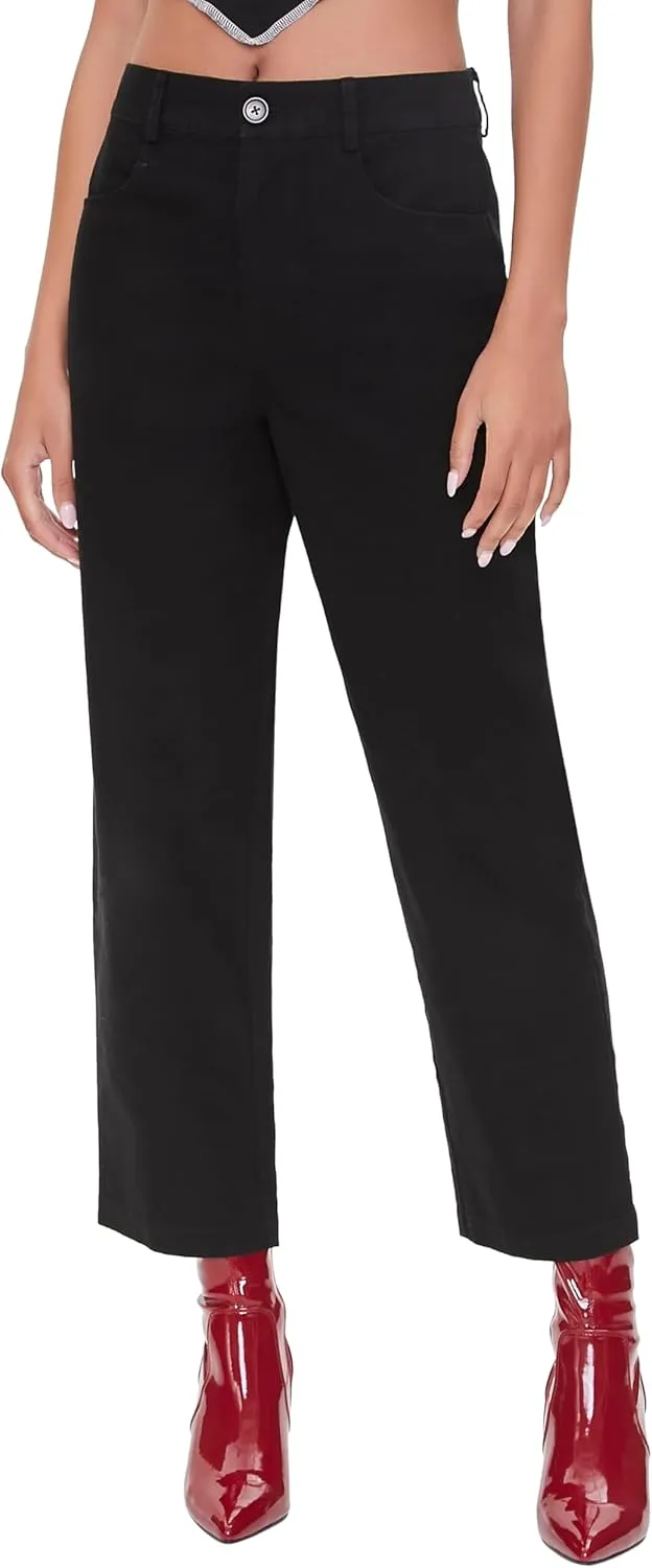 Forever 21 Women's Ankle-Cut Canvas Pants