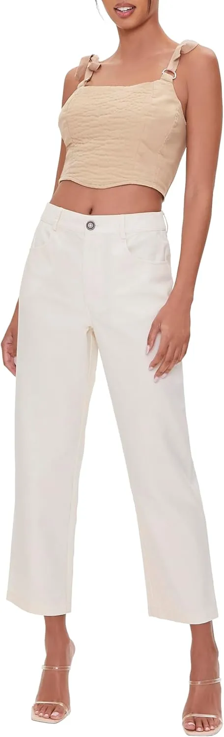 Forever 21 Women's Ankle-Cut Canvas Pants
