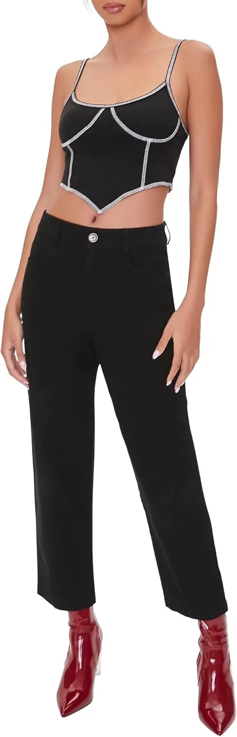 Forever 21 Women's Ankle-Cut Canvas Pants
