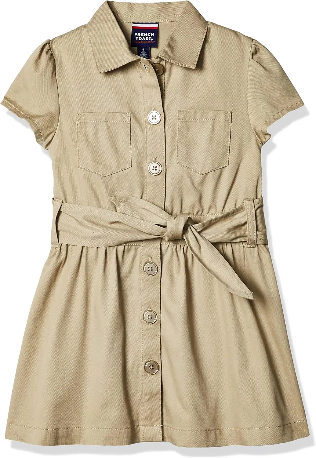 French Toast Girls' Twill Safari Shirtdress