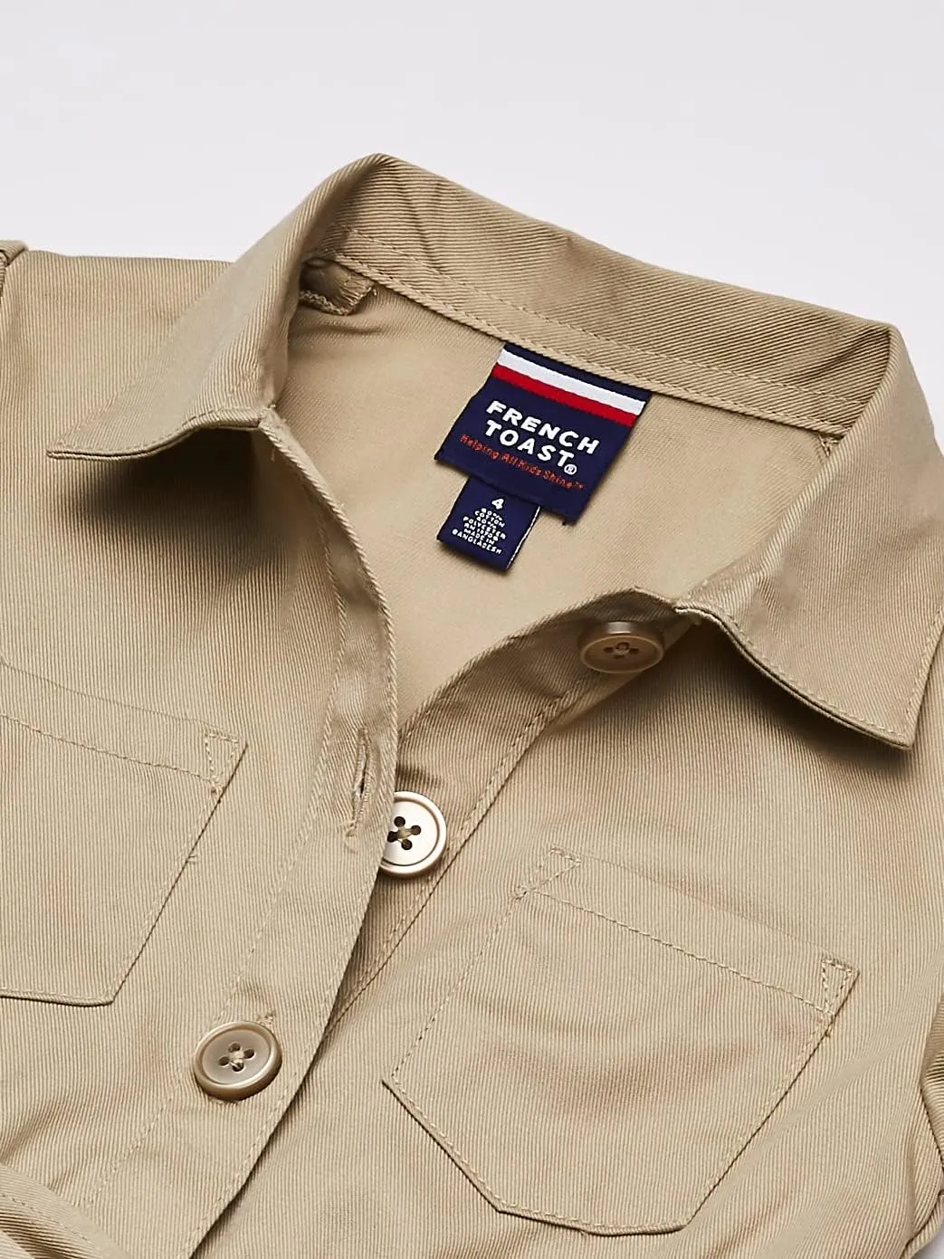 French Toast Girls' Twill Safari Shirtdress