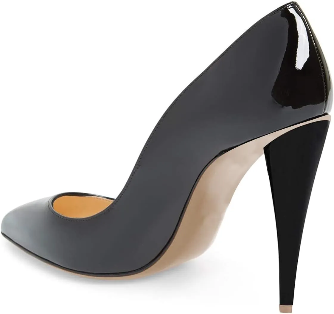FSJ Women Pumps Closed Pointed Toe Cone High Heel Slip On Classic Office Special Ladies Wedding Shoes Size 4-16 US