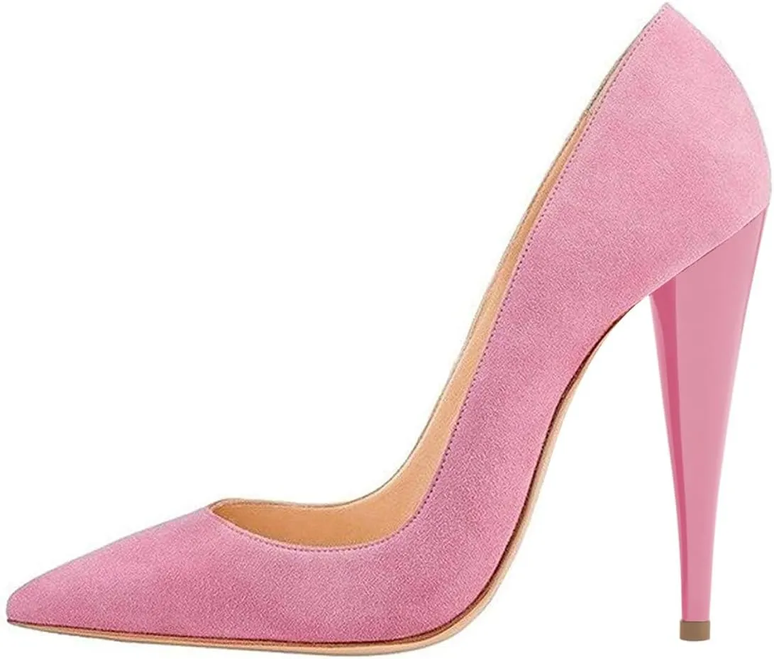 FSJ Women Pumps Closed Pointed Toe Cone High Heel Slip On Classic Office Special Ladies Wedding Shoes Size 4-16 US