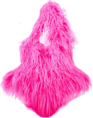 Fur Shoulder Bag for Women Y2k Star Shape Fluffy Crossbody Bag Solid Color Feather Messenger Bag Tote Bag