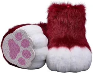 Furry Faux Animal Paw Slippers, Cosplay Animal Cat Wolf Dog Fox Fur Costume Shoes, Fursuit Fur Accessories Slippers KIG