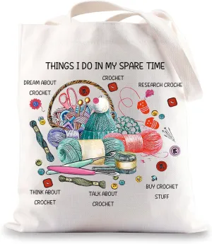 G2TUP Yarn Storage Bag For Knitting Knitter Project Bag Things I Do In My Spare Time Knitting Gift (Things I Do)