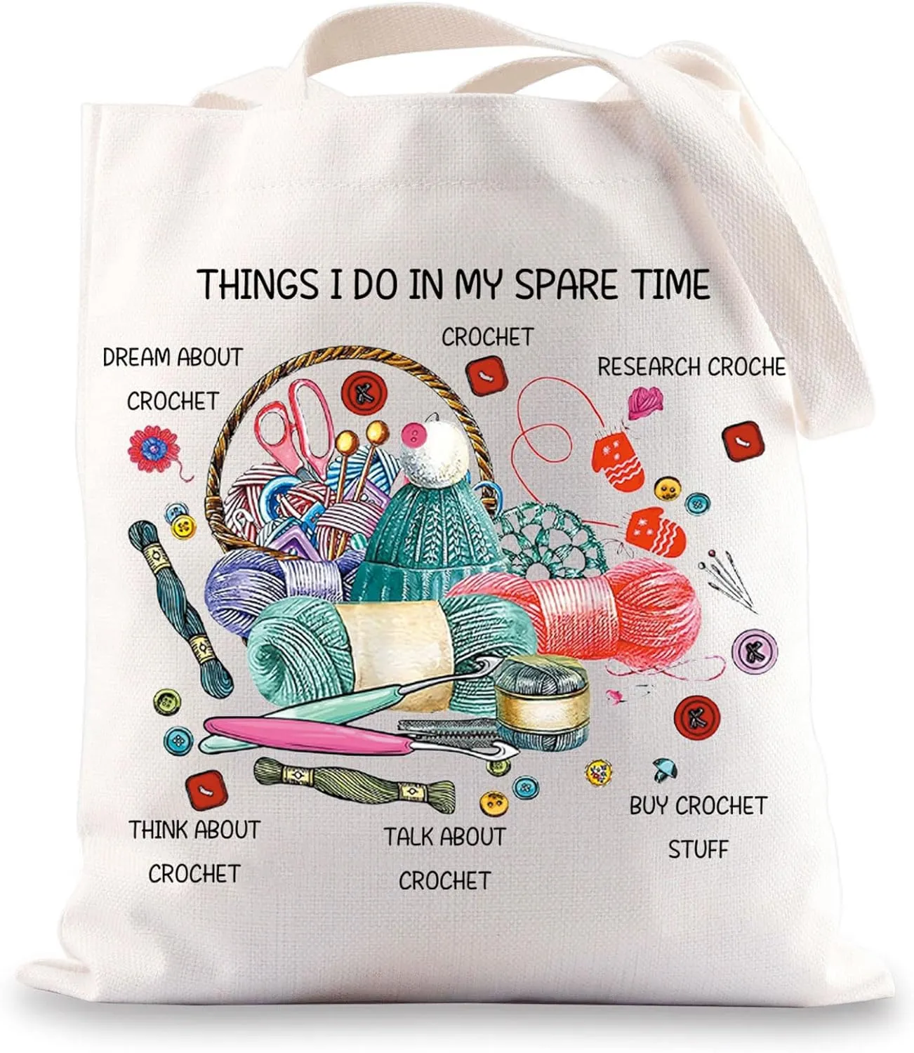 G2TUP Yarn Storage Bag For Knitting Knitter Project Bag Things I Do In My Spare Time Knitting Gift (Things I Do)