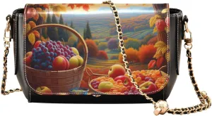 GAIGEO Dark Fall Foliage Medium Shoulder Bag for Women, Crossbody Leather Bag, Womens Leather Crossbody Purse