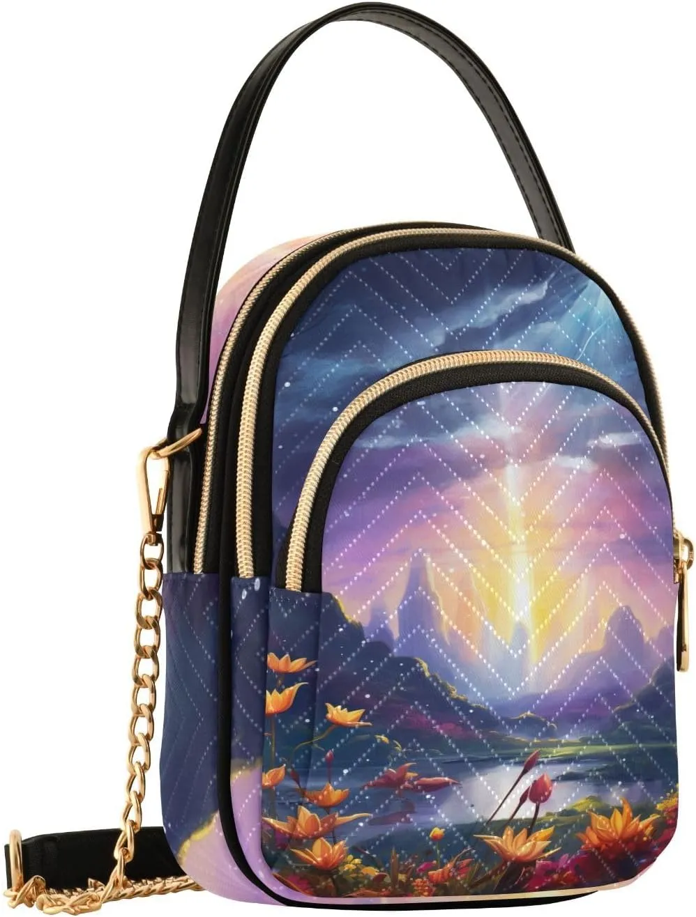 GAIGEO Fantasy World Flower Sea Crossbody Bag with Removable Strap, Women's Crossbody, Fashion Crossbody Bags for Women