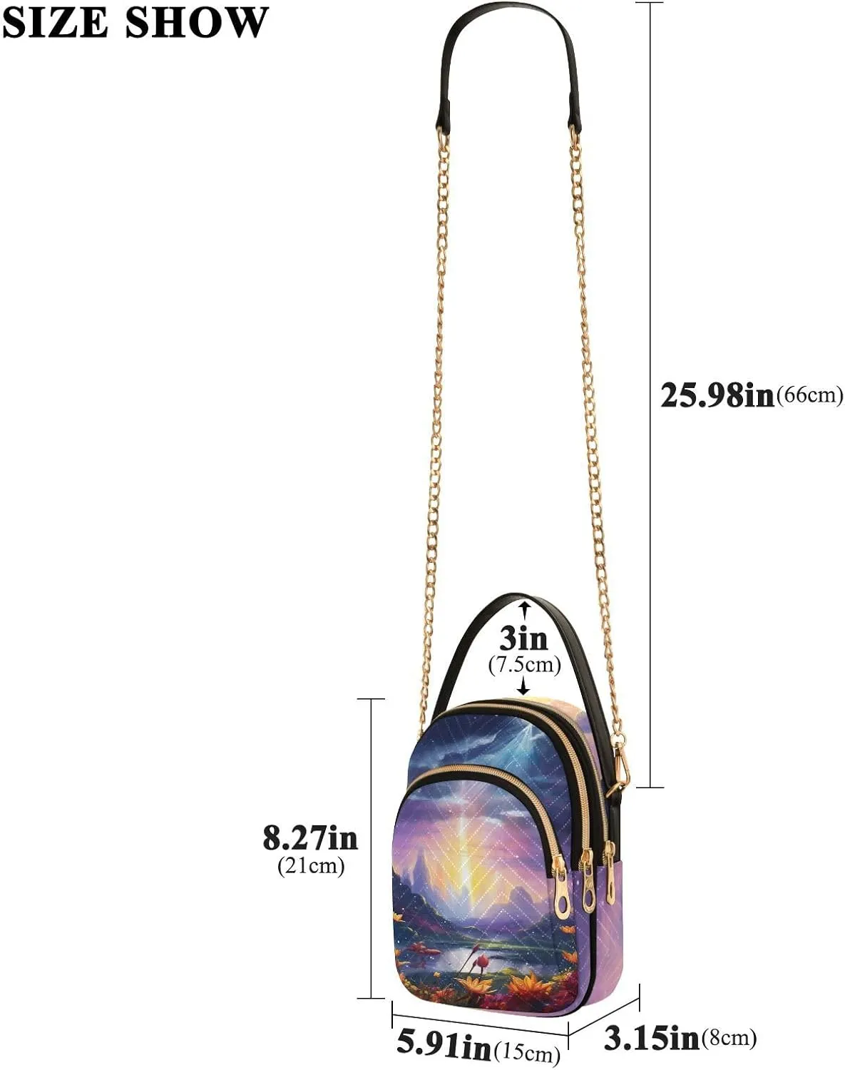 GAIGEO Fantasy World Flower Sea Crossbody Bag with Removable Strap, Women's Crossbody, Fashion Crossbody Bags for Women