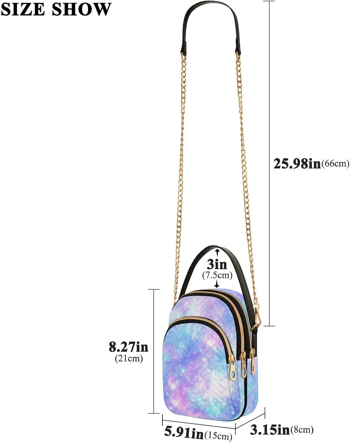 GAIGEO Fantasy World Flower Sea Crossbody Bag with Strap, Lady Crossbody Bag, Crossbody Bag Purse for Women