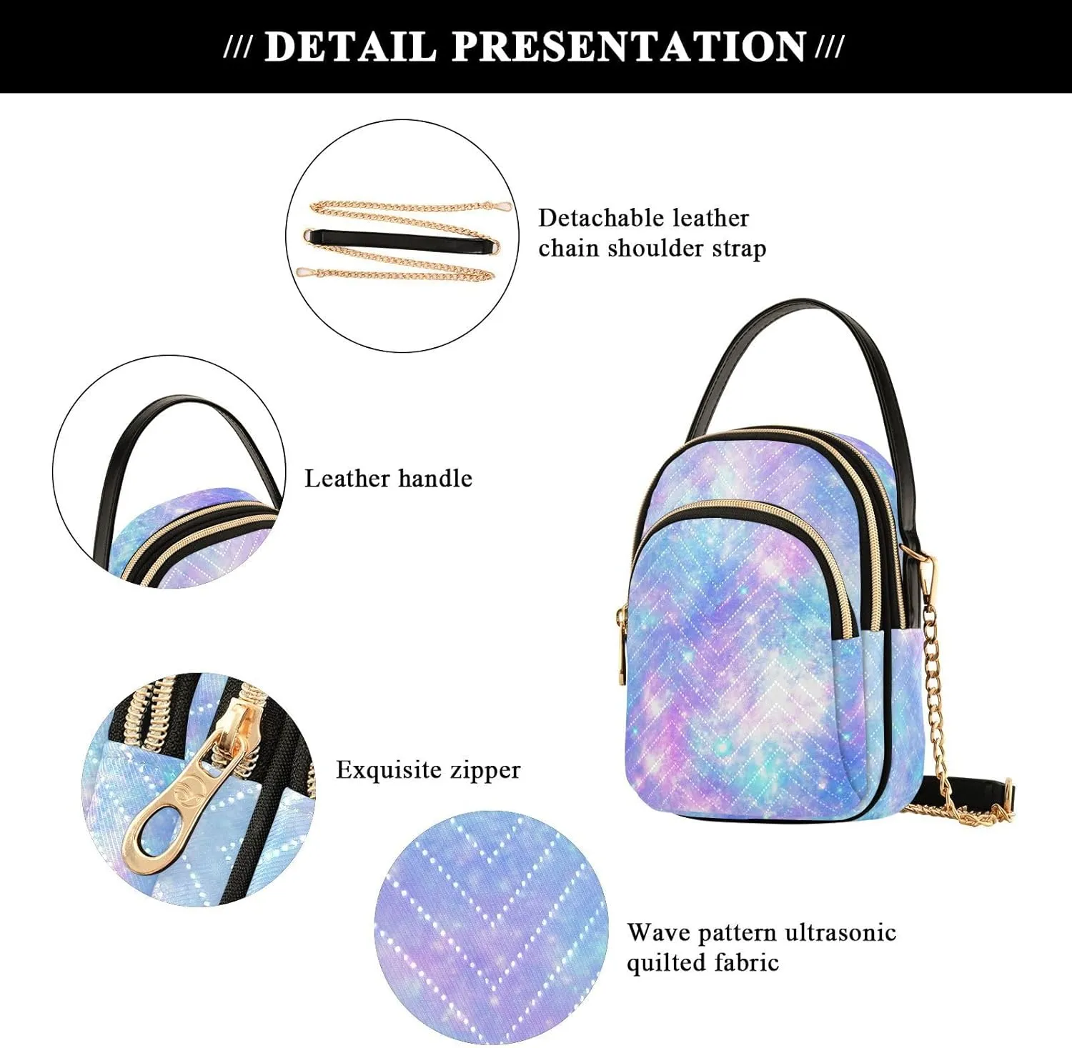 GAIGEO Fantasy World Flower Sea Crossbody Bag with Strap, Lady Crossbody Bag, Crossbody Bag Purse for Women
