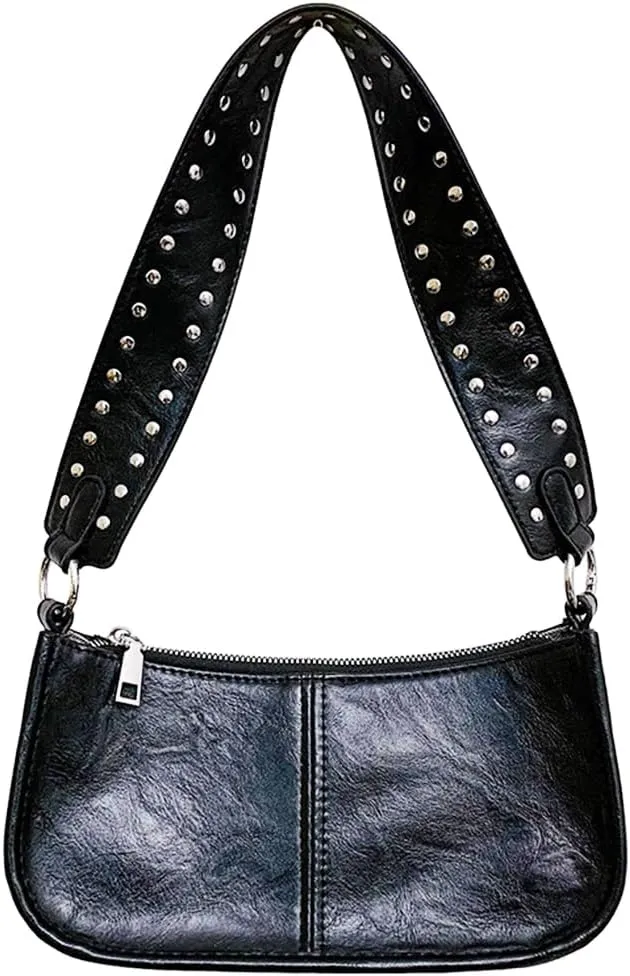 Geelyda Shoulder Purses for Women with 2 Straps, Trendy Studded Small Purse, Women's Handbags Crossbody Shoulder Bag