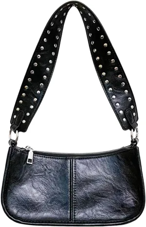 Geelyda Shoulder Purses for Women with 2 Straps, Trendy Studded Small Purse, Women's Handbags Crossbody Shoulder Bag