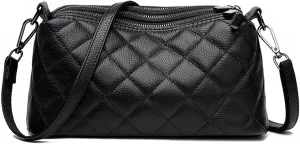 Genuine Leather Crossbody Purses for Women Small Shoulder Handbags Quilted Hobo Bags