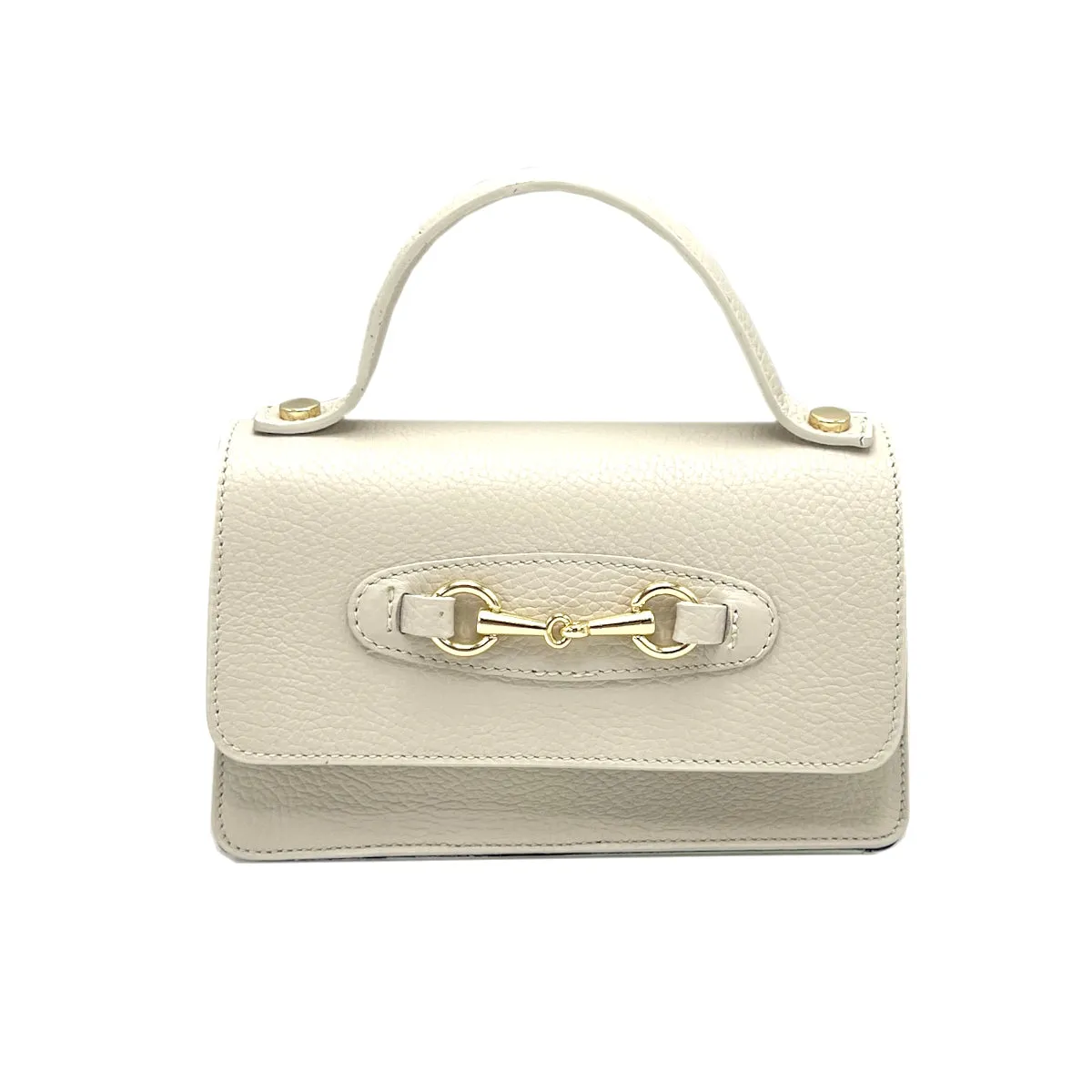Genuine leather handbag with chain, Made in Italy, art. 112569