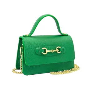 Genuine leather handbag with chain, Made in Italy, art. 112569