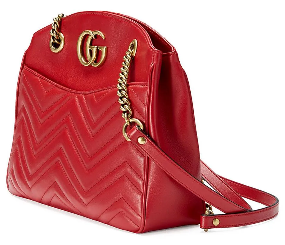 GG Marmont 2.0 Medium Quilted Shoulder Bag - (White, Red, Black)