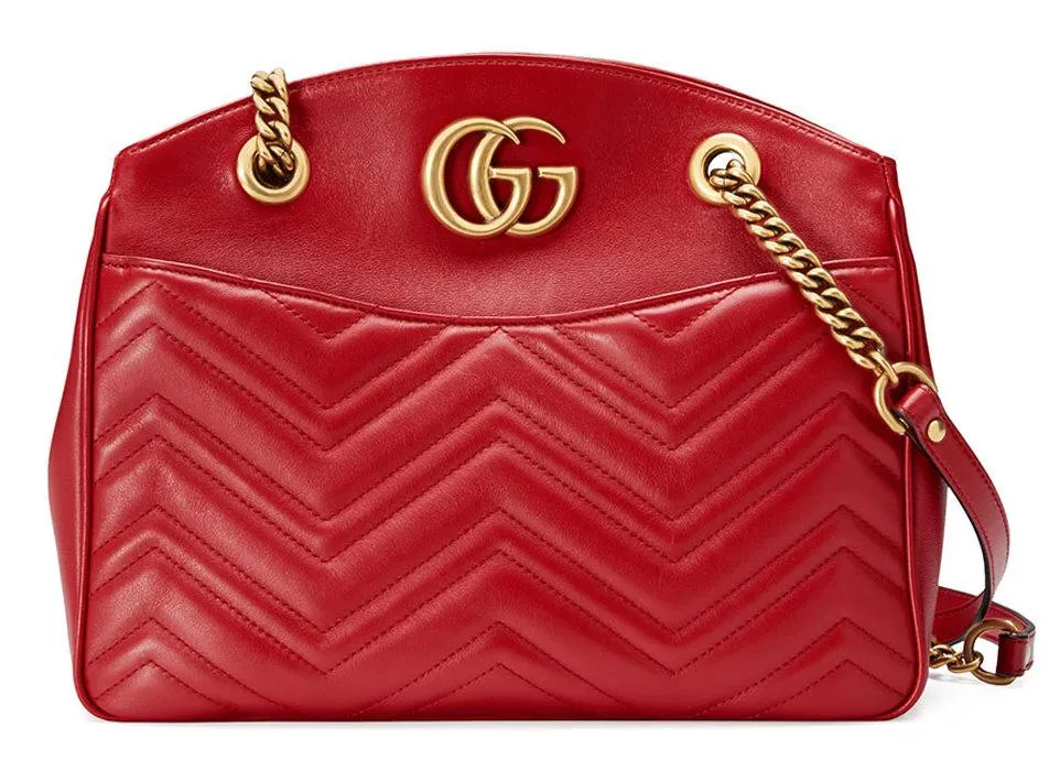 GG Marmont 2.0 Medium Quilted Shoulder Bag - (White, Red, Black)