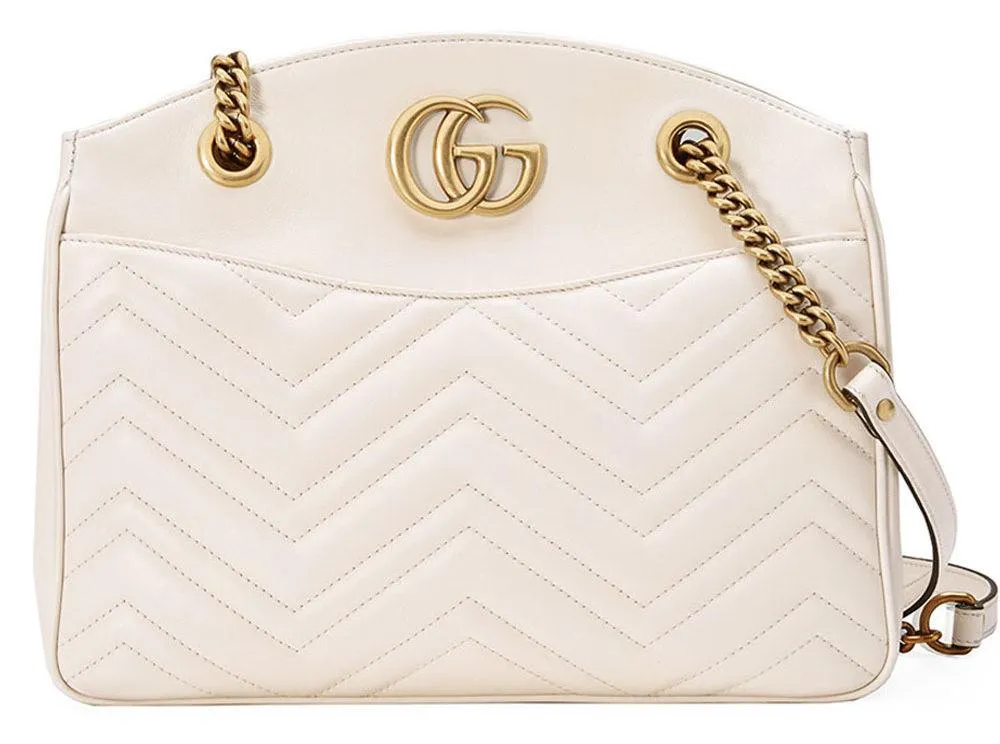 GG Marmont 2.0 Medium Quilted Shoulder Bag - (White, Red, Black)