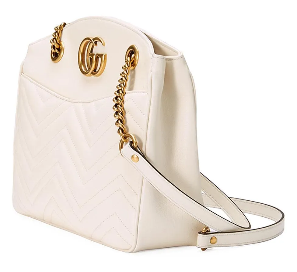 GG Marmont 2.0 Medium Quilted Shoulder Bag - (White, Red, Black)