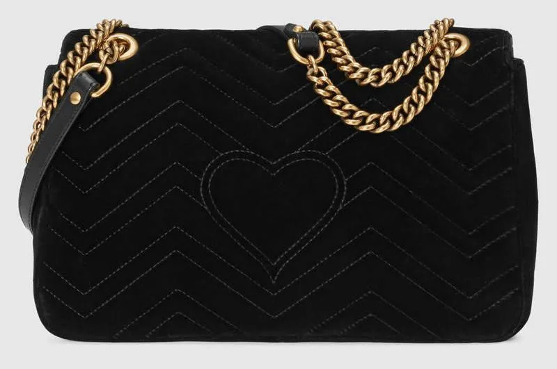 'GG' Marmont Embroidered Velvet Bag